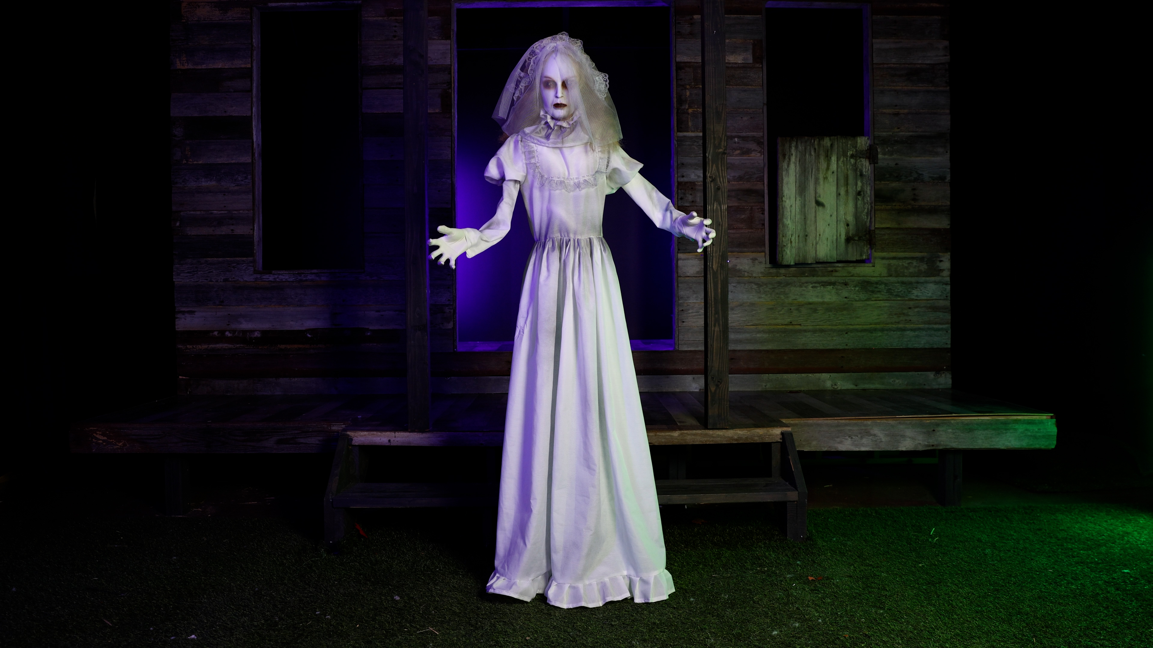 FUN99860 - 5 ft Unholy Matrimony the Double-Face Bride Animatronic Decoration